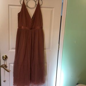 Dusty rose tulle dress (Express)